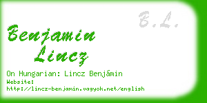 benjamin lincz business card